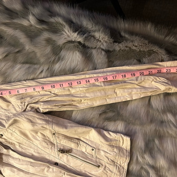 Guess Cream Faux Leather Jacket with Faux Fur Collar - Picture 7 of 8